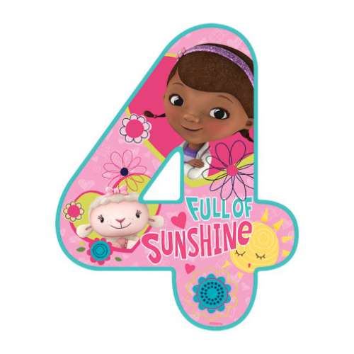Doc McStuffins Number 4 Edible Icing Image - Click Image to Close